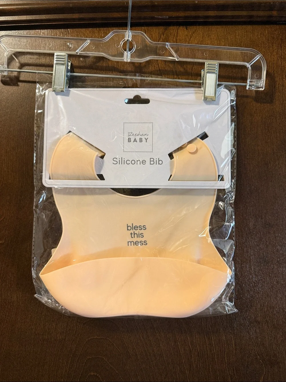 Stephan Baby Peach Silicone Bib - Bless This Mess